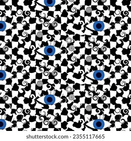 Pattern in the style of the 80s. Abstraction.Original seamless pattern. Happy days. Party.