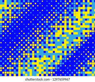 Pattern in the style of 8-bit graphics with small squares. Retro pattern of 80's. Scalable vector graphics.