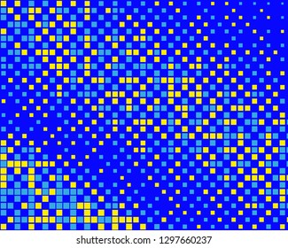 Pattern in the style of 8-bit graphics with small squares. Retro pattern of 80's. Scalable vector graphics.