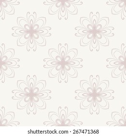 Pattern in the style of baroque. Seamless vector pink background. Damask texture with orient and floral elements