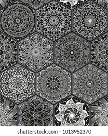pattern in style of colorful floral patchwork