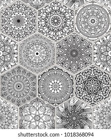 pattern in style of colorful floral patchwork