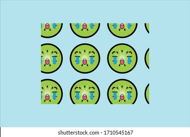 pattern style of fruit expression with blue background