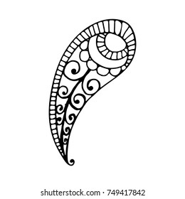 Pattern in style hand draw, doodle, zentangl, Indian sign on a white background