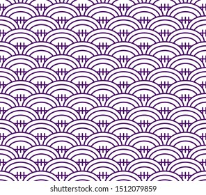 Pattern in style of rugby ball, rugby purple pattern. Seamless Pattern included in swatch. Vector illustration.