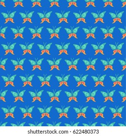 Pattern of the stylish blue butterfly.
