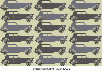 Pattern with stylish retro cars can be used for wallpaper, retro card,  linen,  tissue, design fabric and more creative ideas.