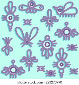 Pattern with stylized bugs