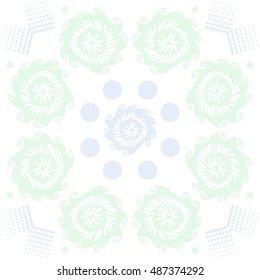 Pattern of  stylized floral motif, halftone.