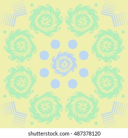 Pattern of  stylized floral motif, halftone.
