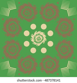 Pattern of  stylized floral motif, halftone.