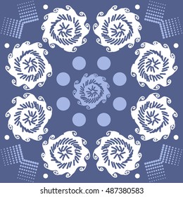 Pattern of  stylized floral motif, halftone.