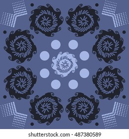 Pattern of  stylized floral motif, halftone.