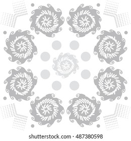 Pattern of  stylized floral motif, halftone.