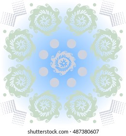 Pattern of  stylized floral motif, halftone.