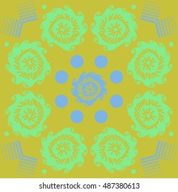 Pattern of  stylized floral motif, halftone.