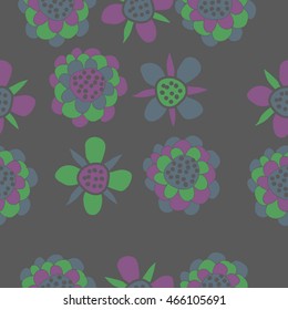 Pattern of stylized floral motif,   hole, spots, flowers, doodles, seamless . Hand drawn.