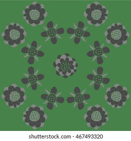 Pattern of   stylized floral motif,   hole, spots, flowers, doodles . Hand drawn.