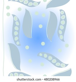      pattern of  stylized floral motif,  peas . Hand drawn.
