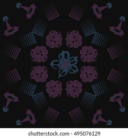 Pattern of  stylized floral motif,halftone.