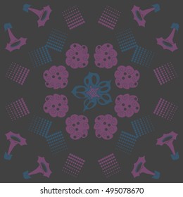 Pattern of  stylized floral motif,halftone.