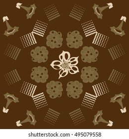 Pattern of  stylized floral motif,halftone.