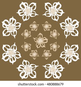 Pattern of  stylized  flowers. Hand drawn.