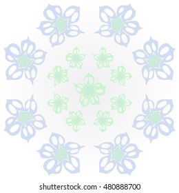 Pattern of  stylized  flowers. Hand drawn.