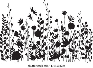 A pattern of stylized flowers and herbs