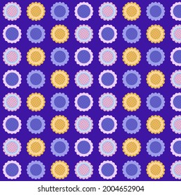 A pattern with stylized flowers in pastel colors