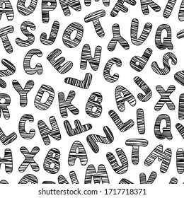 Pattern of stylized letters of the Latin alphabet