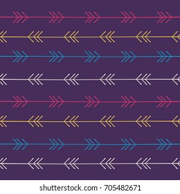 Pattern with stylized linear arrows. Modern geometric design. Trendy ethnic illustration