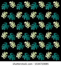 Pattern with stylized monstera leaves