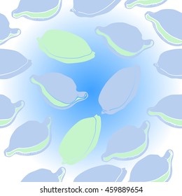     pattern of  stylized  sea  motif, doodles,  spot,hole,cowrie, shell, object  . Hand drawn.