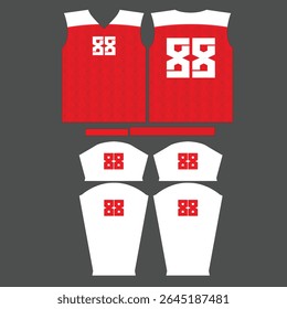 pattern for sublimating sportswear with a red design