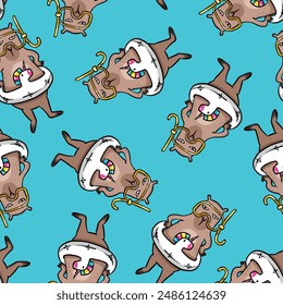 Pattern with summer capybara. Background for textile, fabric, stationery, wrapping paper, pajamas and other design.