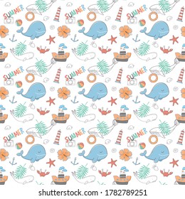 pattern with summer elements background