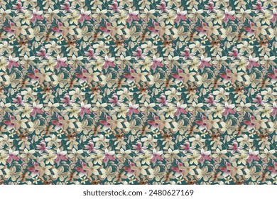 pattern of summer flowers. Floral simple diagonal seamless background for textile or book covers, manufacturing, wallpapers, print, gift wrap and scrapbooking. Trendy colors