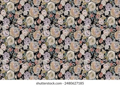 pattern of summer flowers. Floral simple diagonal seamless background for textile or book covers, manufacturing, wallpapers, print, gift wrap and scrapbooking. Trendy colors