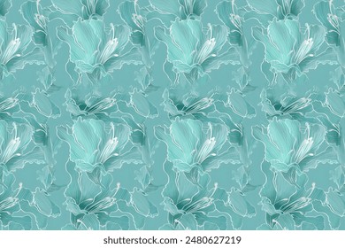 pattern of summer flowers. Floral simple diagonal seamless background for textile or book covers, manufacturing, wallpapers, print, gift wrap and scrapbooking. Trendy colors