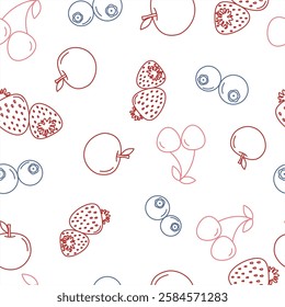 pattern of summer fruits on a light background
