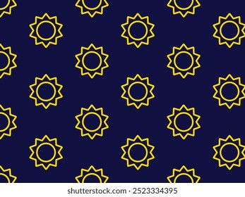 Sol padrão. Fundo escuro. Ilustração vetorial.