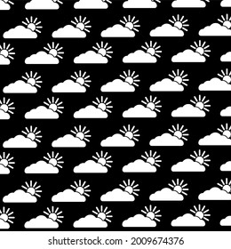 Pattern the sun hid behind a cloud color white