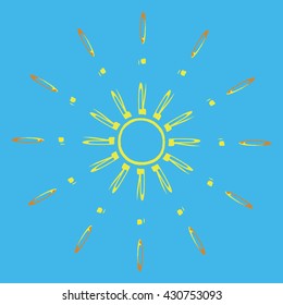 Pattern Sun with the name of the city of Rio