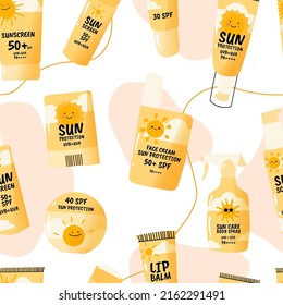 Pattern of sun protection spf skin care.