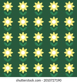 Pattern sunflower geometry in modern style. Floral color background. Vector illustration design. Vintage seamless ornament.