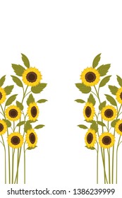 pattern of sunflowers isolated icon