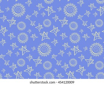 Pattern of suns and stars, day