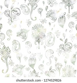 Pattern surface design on white background flowers in line style.