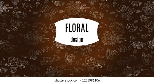 Pattern surface design on white background flowers in line style.